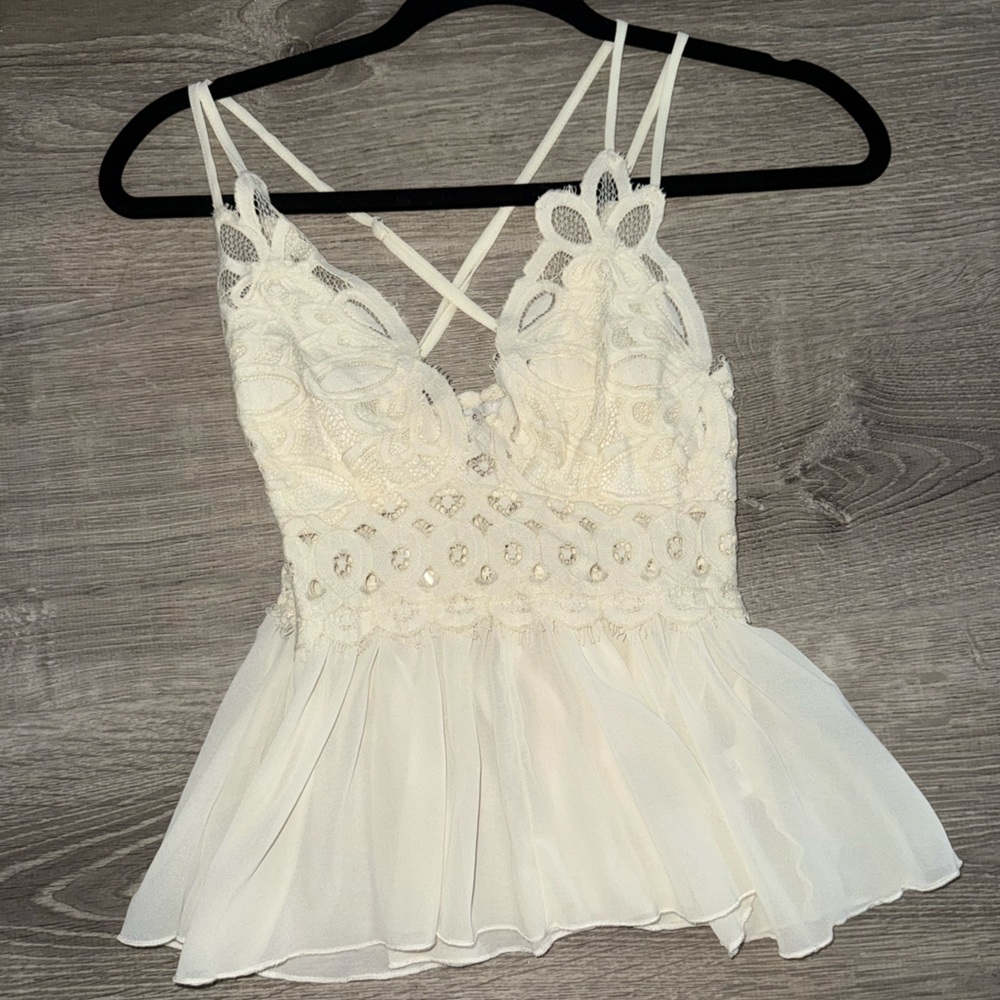 Love Tree White Babydoll Pleated Dress